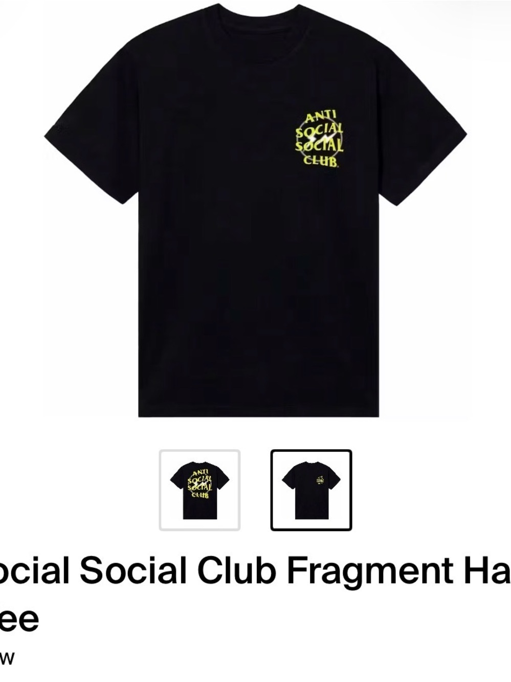 Anti Social Social Club Black Tee with Yellow Logo